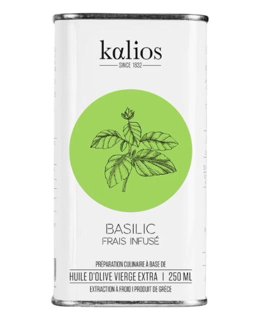 Huile d'olive infusée au basilic - Kalios