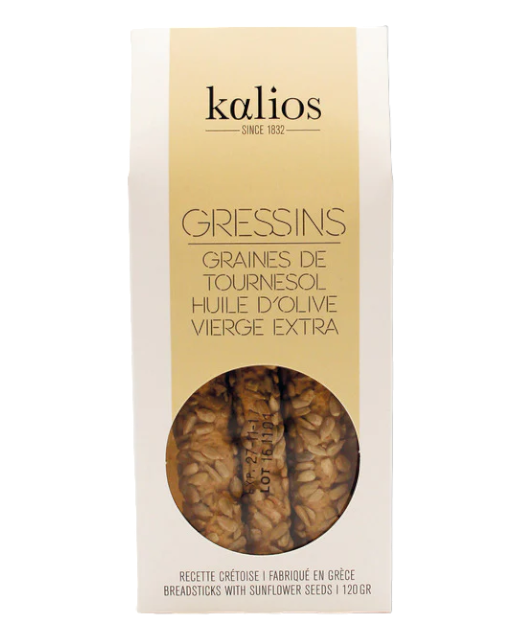 GRESSINS CRETOIS A L'HUILE D'OLIVE - GRAINES DE TOURNESOL - 120G - KALIOS